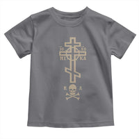 Orthodox Christian Toddler T Shirt Vintage Orthodox Cross With Skull of Adam