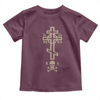 Orthodox Christian Toddler T Shirt Vintage Orthodox Cross With Skull of Adam