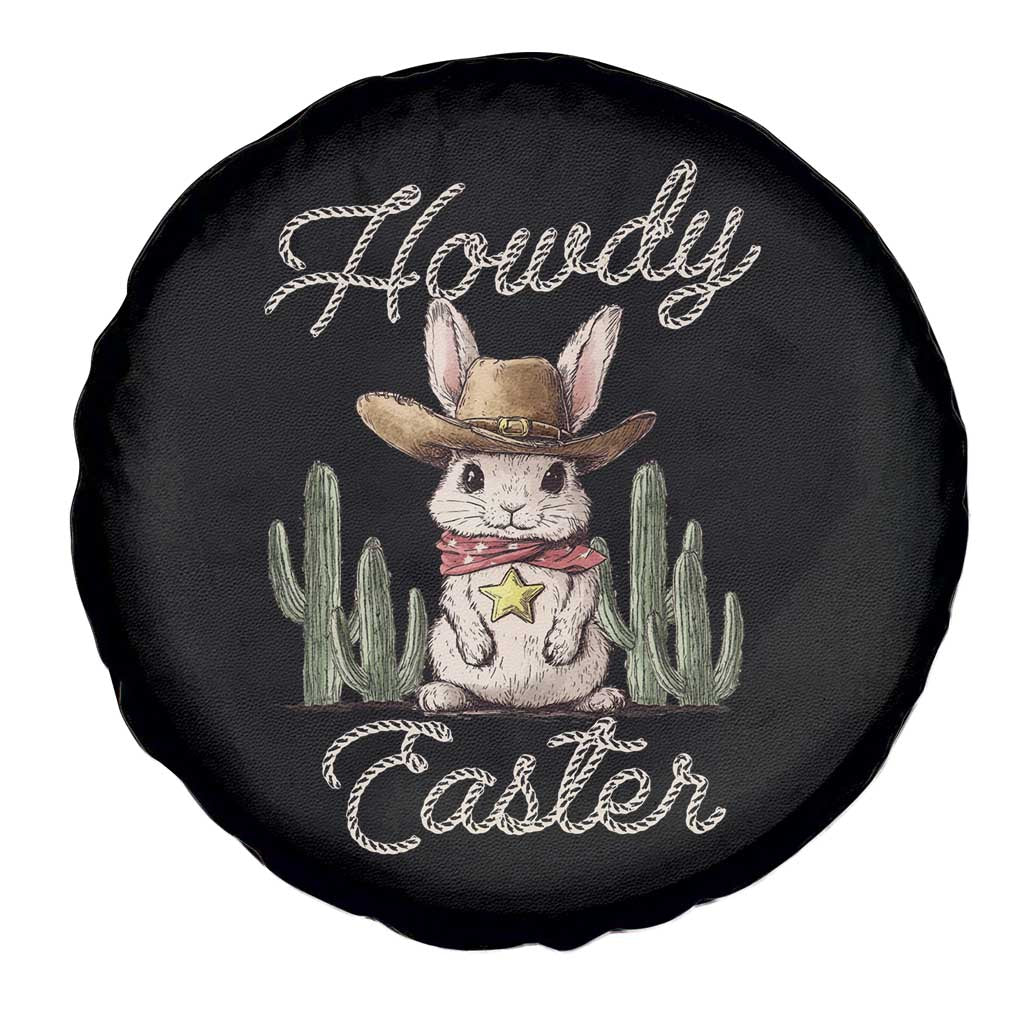 Funny Western Easter Day Spare Tire Cover Howdy Easter Country Cowboy Bunny