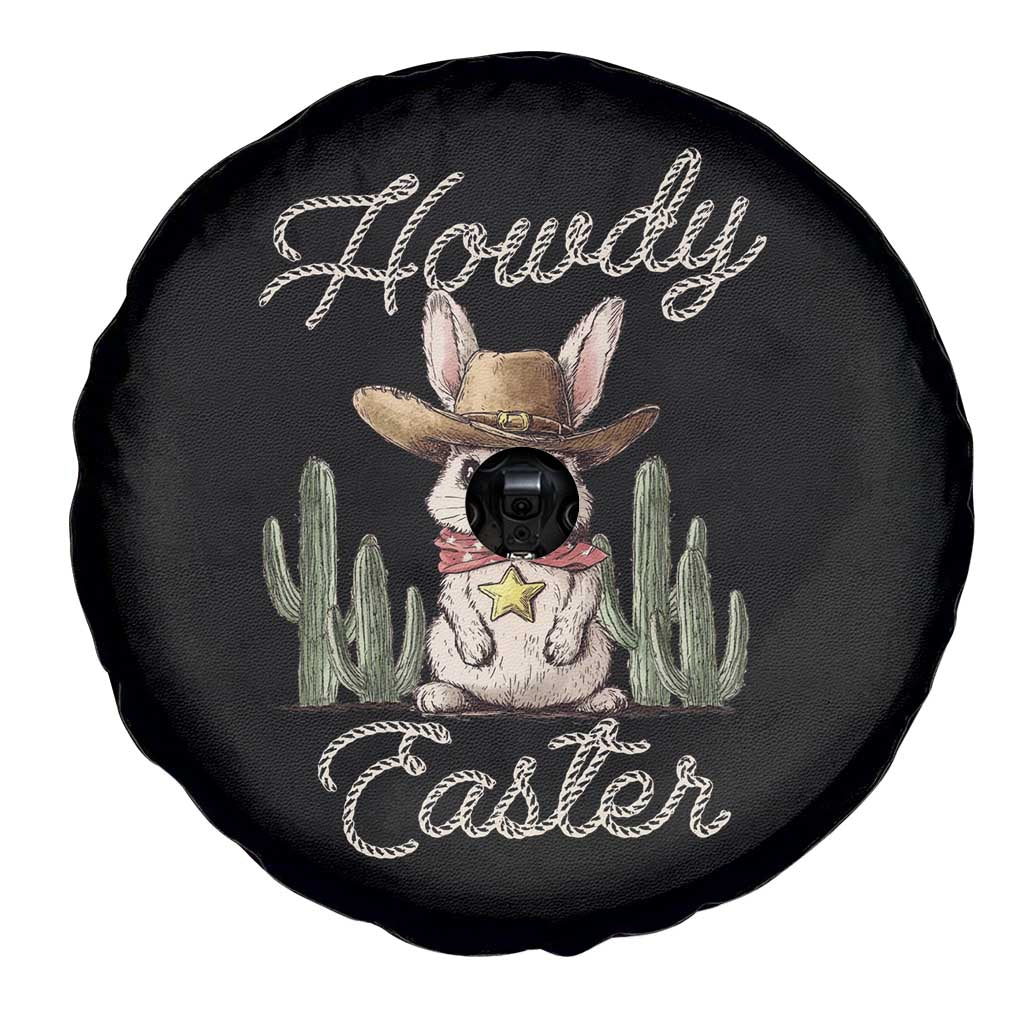 Funny Western Easter Day Spare Tire Cover Howdy Easter Country Cowboy Bunny
