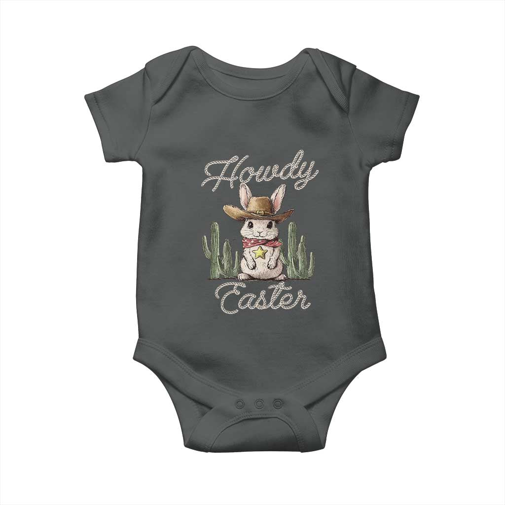 Funny Western Easter Day Baby Onesie Howdy Easter Country Cowboy Bunny