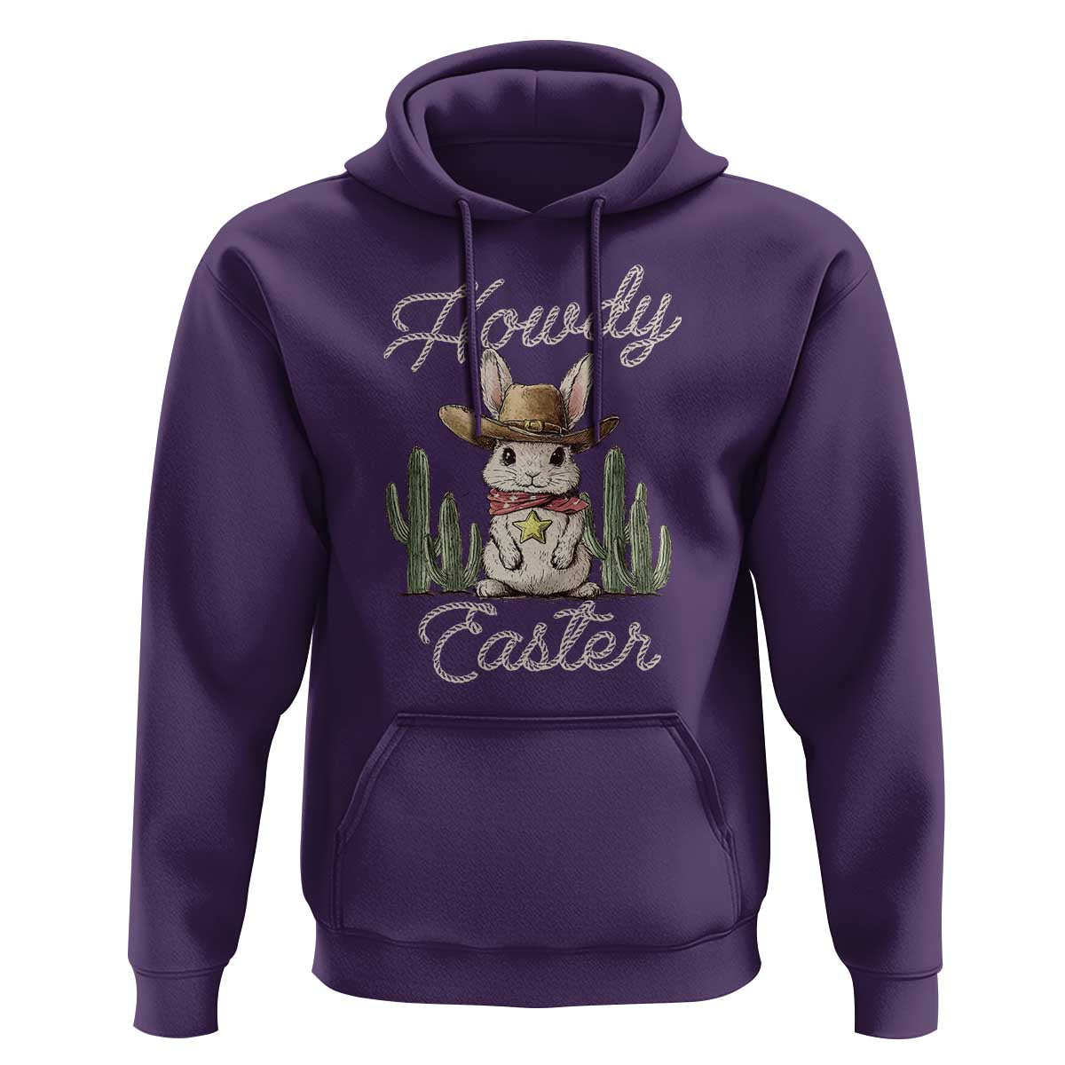 Funny Western Easter Day Hoodie Howdy Easter Country Cowboy Bunny