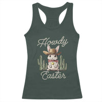 Funny Western Easter Day Racerback Tank Top Howdy Easter Country Cowboy Bunny