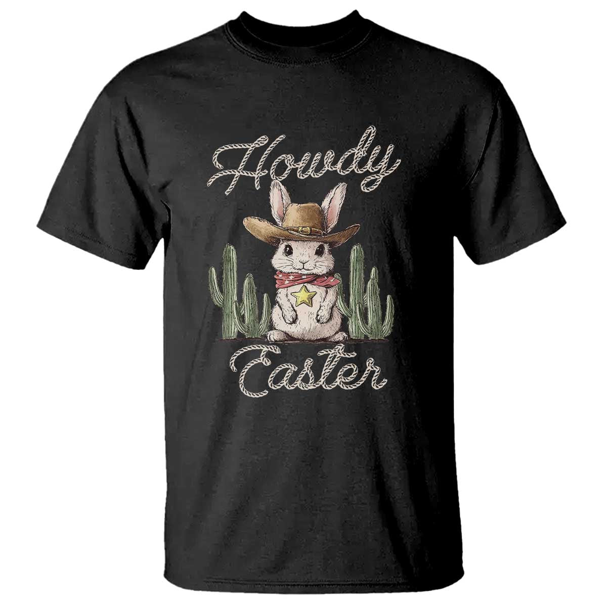 Funny Western Easter Day T Shirt Howdy Easter Country Cowboy Bunny