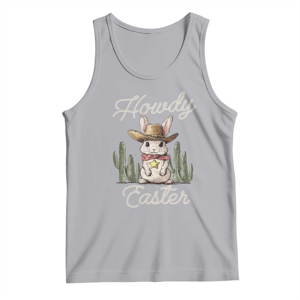 Funny Western Easter Day Tank Top Howdy Easter Country Cowboy Bunny