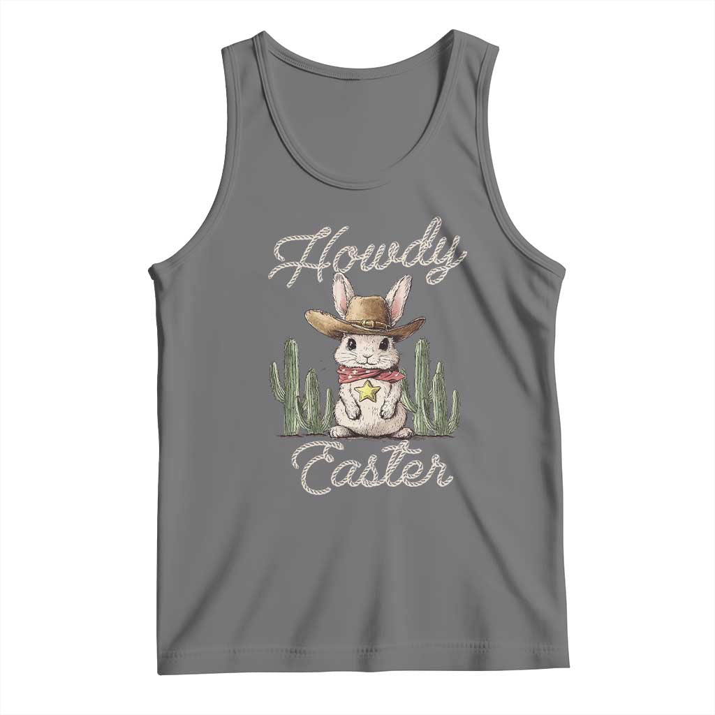 Funny Western Easter Day Tank Top Howdy Easter Country Cowboy Bunny
