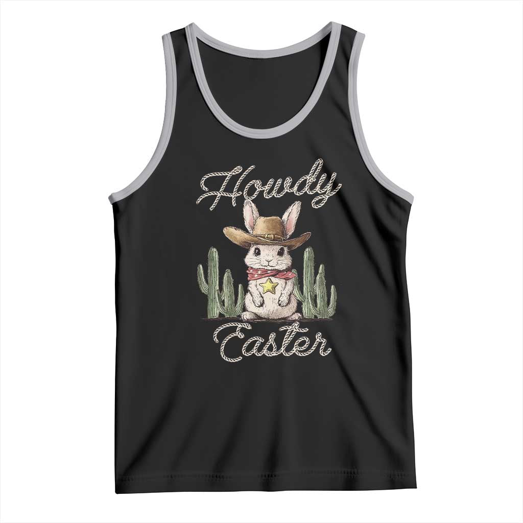 Funny Western Easter Day Tank Top Howdy Easter Country Cowboy Bunny