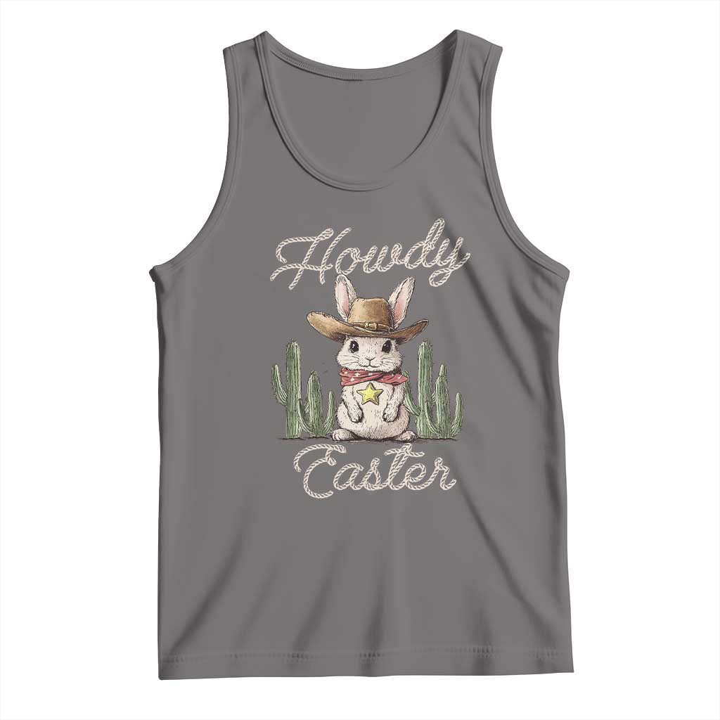 Funny Western Easter Day Tank Top Howdy Easter Country Cowboy Bunny