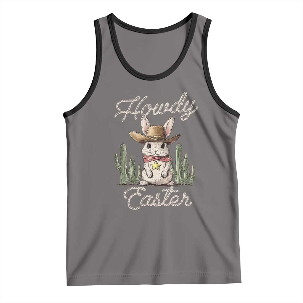 Funny Western Easter Day Tank Top Howdy Easter Country Cowboy Bunny