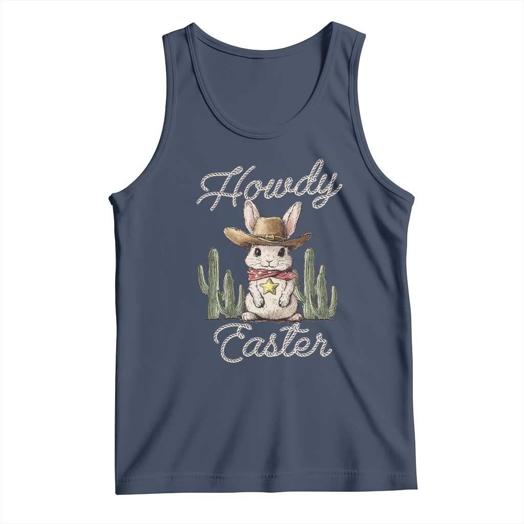Funny Western Easter Day Tank Top Howdy Easter Country Cowboy Bunny