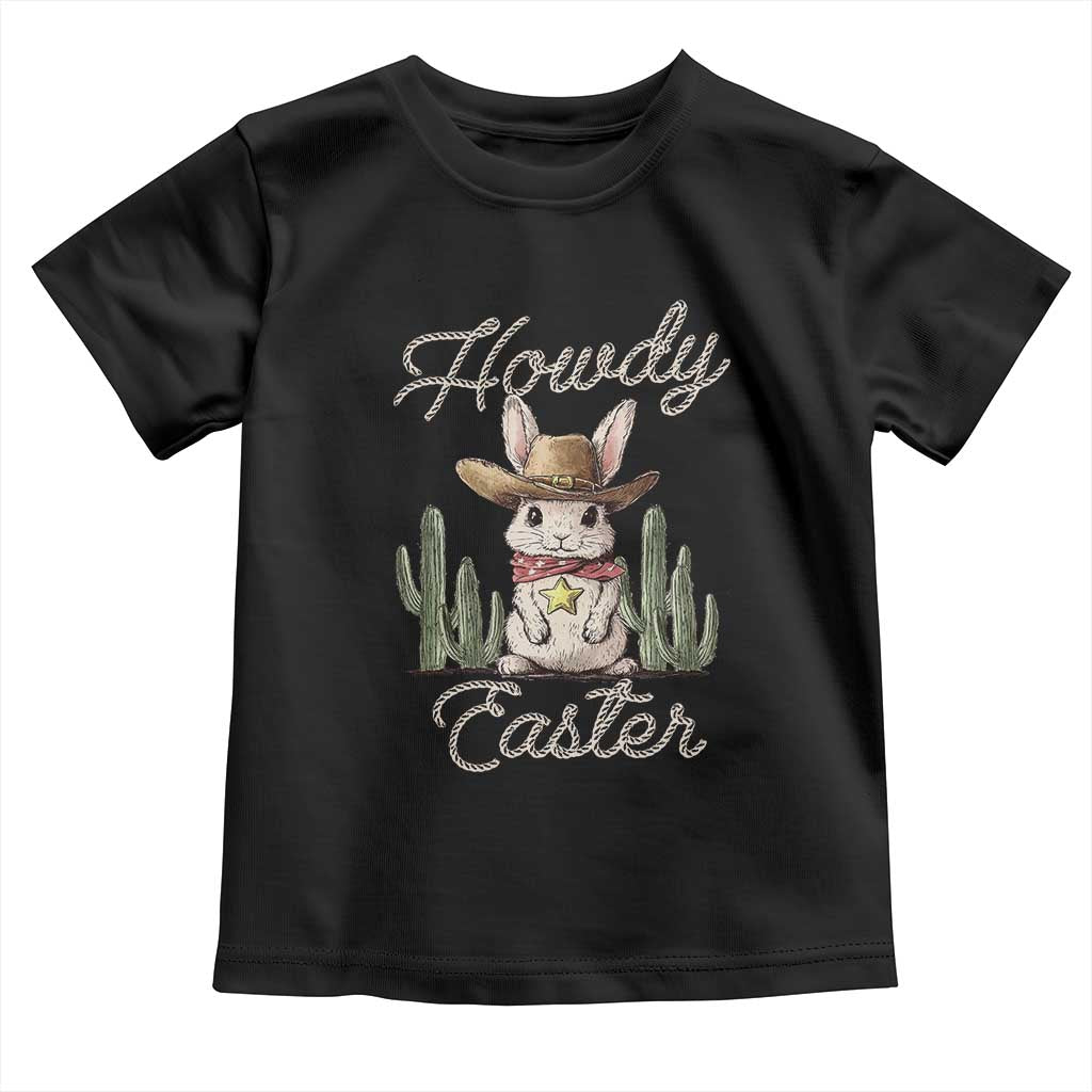 Funny Western Easter Day Toddler T Shirt Howdy Easter Country Cowboy Bunny