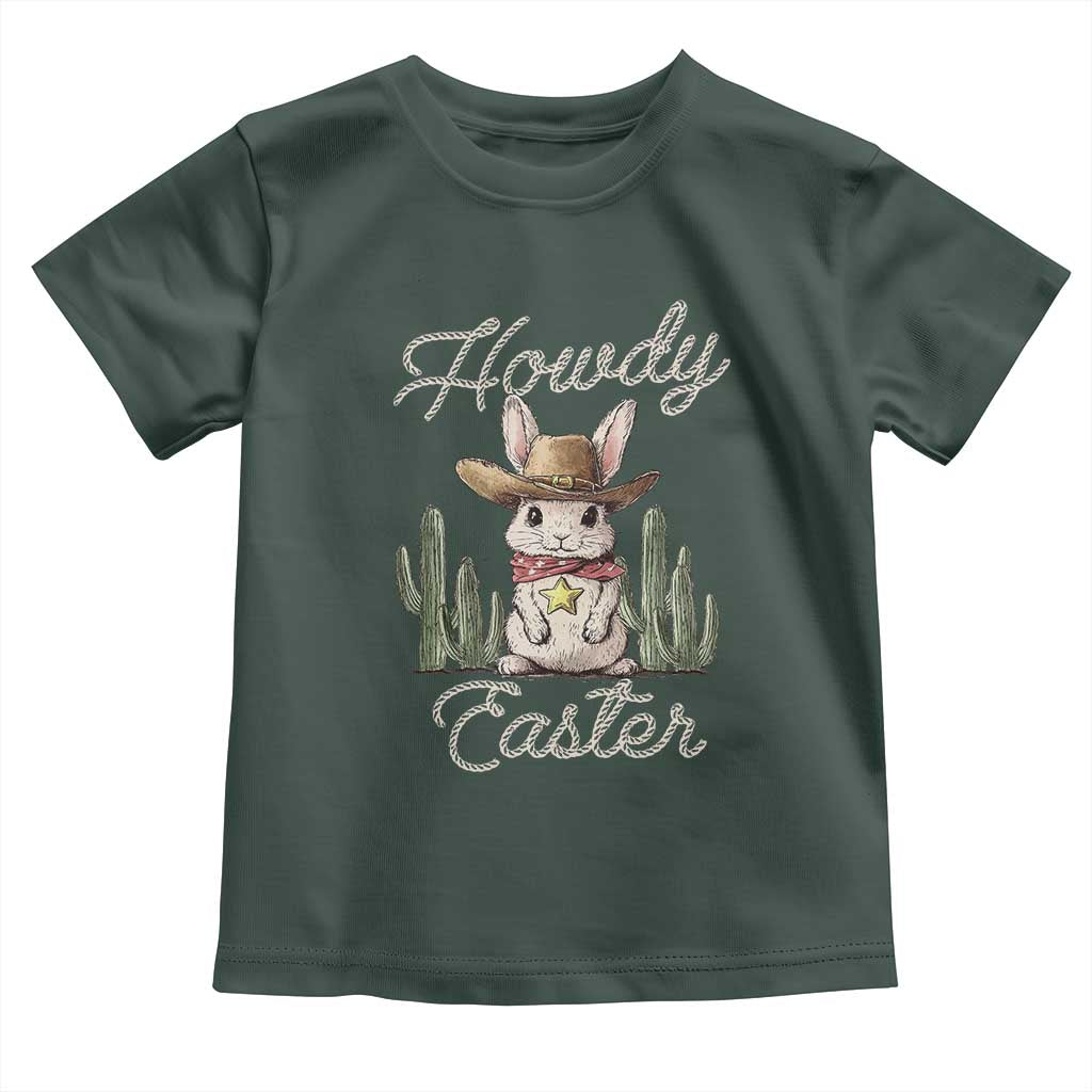 Funny Western Easter Day Toddler T Shirt Howdy Easter Country Cowboy Bunny