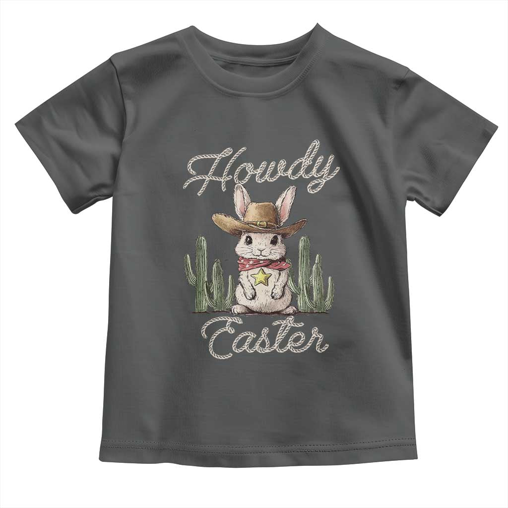 Funny Western Easter Day Toddler T Shirt Howdy Easter Country Cowboy Bunny