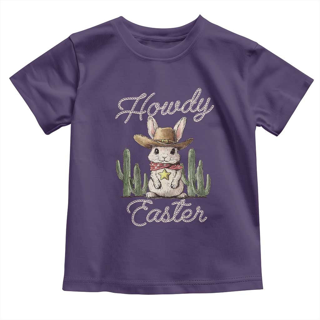 Funny Western Easter Day Toddler T Shirt Howdy Easter Country Cowboy Bunny