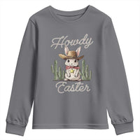 Funny Western Easter Day Youth Sweatshirt Howdy Easter Country Cowboy Bunny