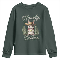 Funny Western Easter Day Youth Sweatshirt Howdy Easter Country Cowboy Bunny