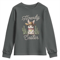 Funny Western Easter Day Youth Sweatshirt Howdy Easter Country Cowboy Bunny