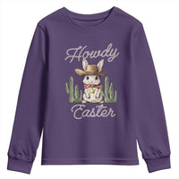 Funny Western Easter Day Youth Sweatshirt Howdy Easter Country Cowboy Bunny