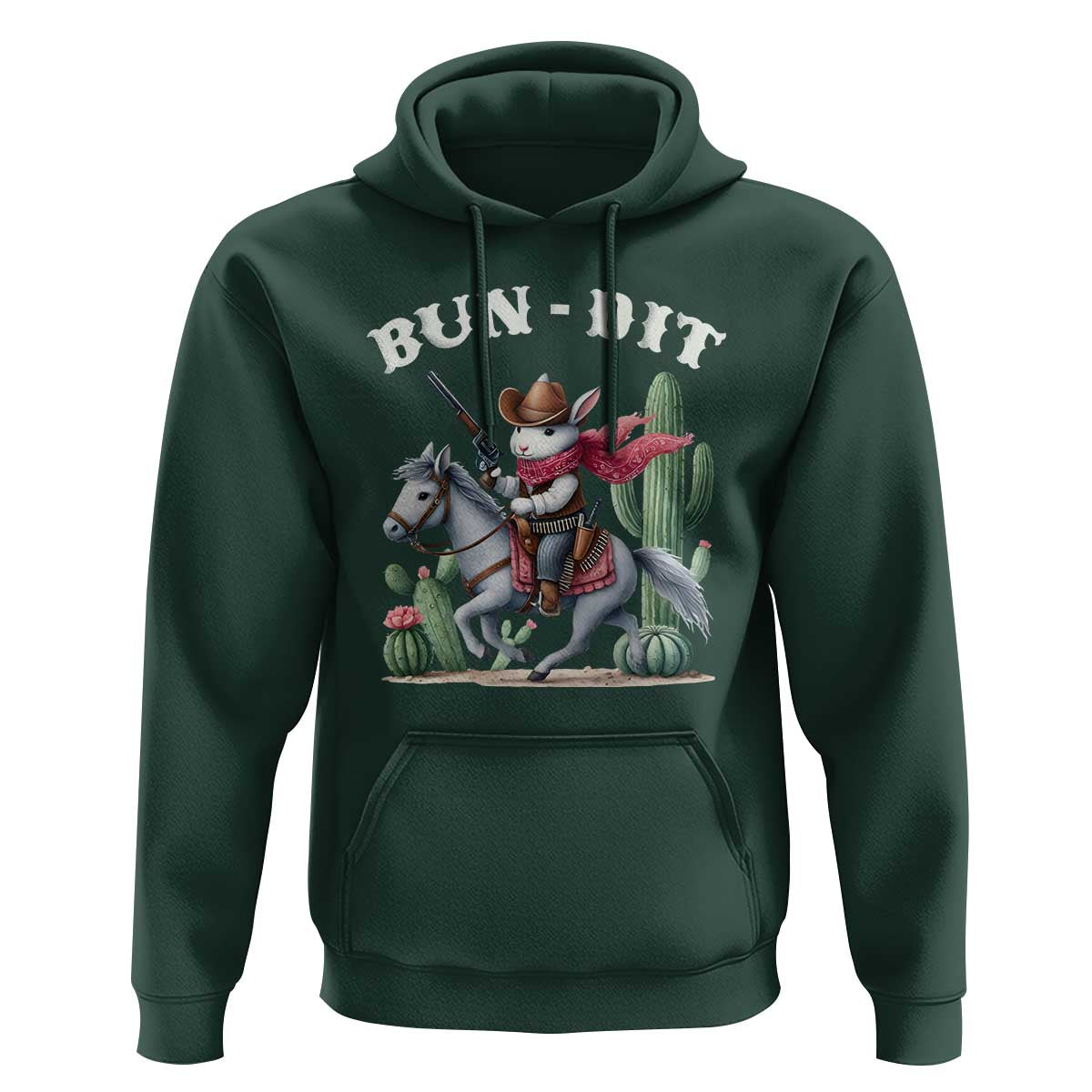 Funny Easter Day Western Hoodie Bun-dit Country Rabbit Cowboy Rodeo