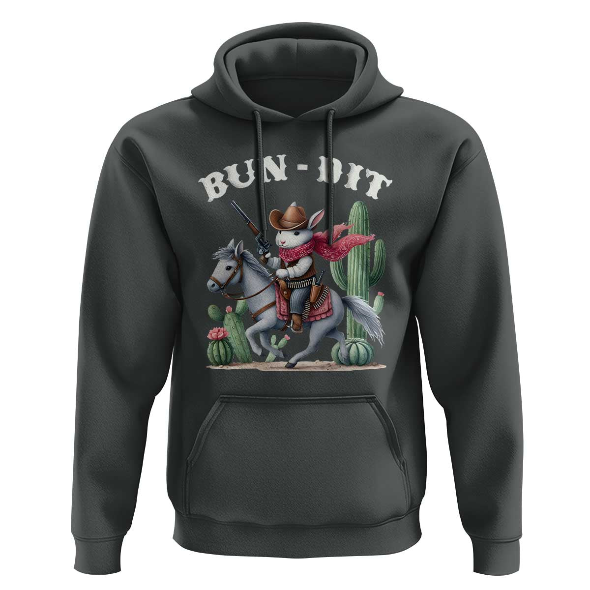 Funny Easter Day Western Hoodie Bun-dit Country Rabbit Cowboy Rodeo