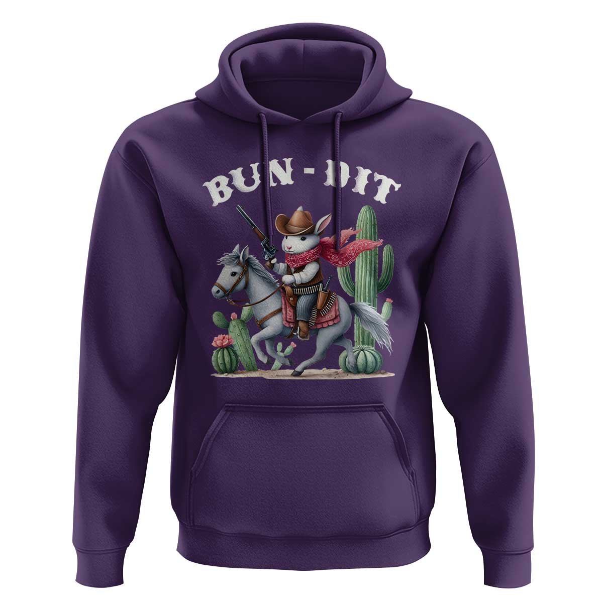 Funny Easter Day Western Hoodie Bun-dit Country Rabbit Cowboy Rodeo