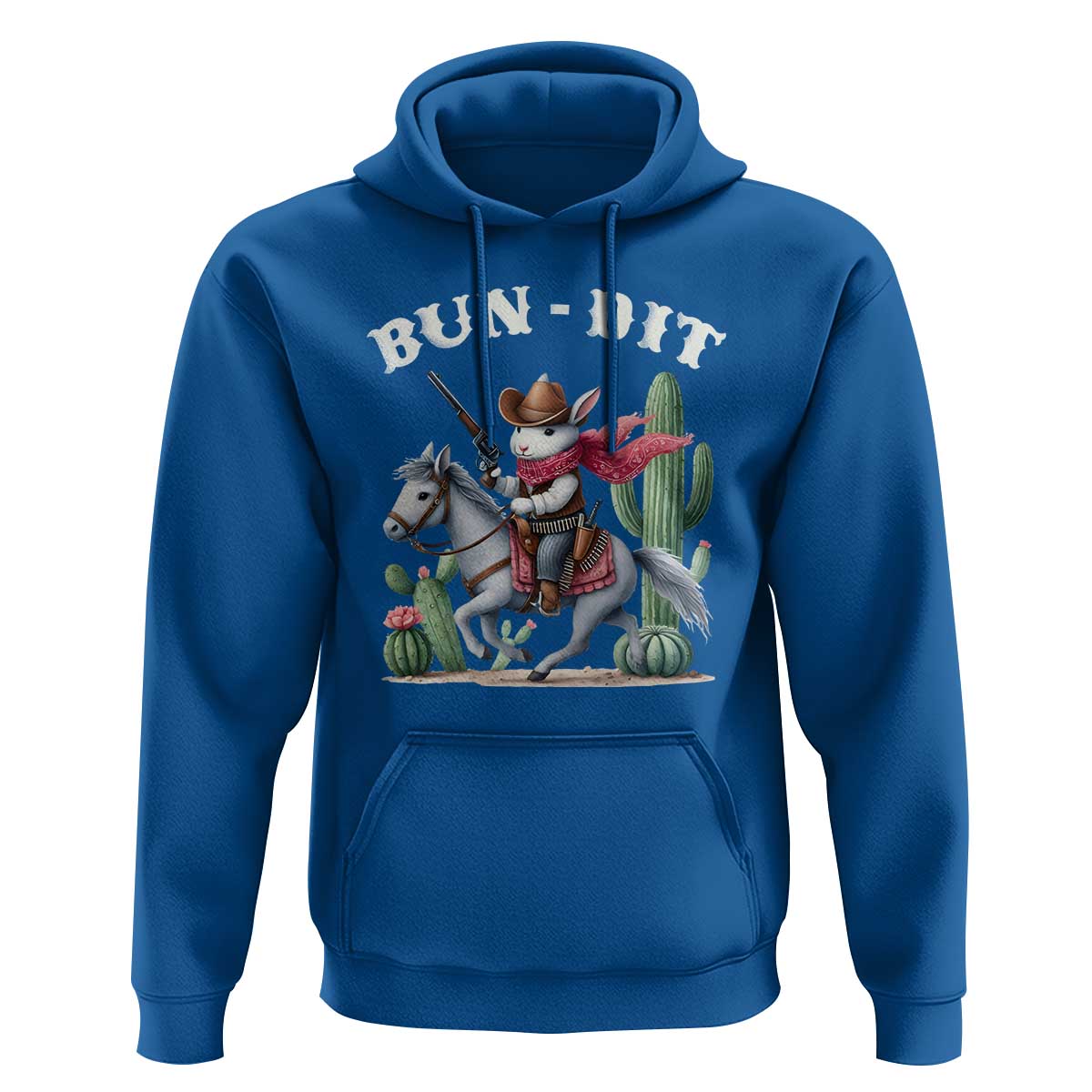 Funny Easter Day Western Hoodie Bun-dit Country Rabbit Cowboy Rodeo