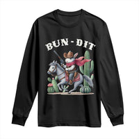 Funny Easter Day Western Long Sleeve Shirt Bun-dit Country Rabbit Cowboy Rodeo