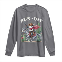 Funny Easter Day Western Long Sleeve Shirt Bun-dit Country Rabbit Cowboy Rodeo