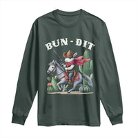 Funny Easter Day Western Long Sleeve Shirt Bun-dit Country Rabbit Cowboy Rodeo