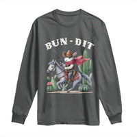 Funny Easter Day Western Long Sleeve Shirt Bun-dit Country Rabbit Cowboy Rodeo