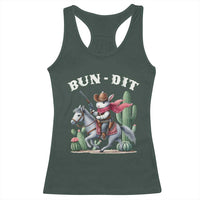 Funny Easter Day Western Racerback Tank Top Bun-dit Country Rabbit Cowboy Rodeo