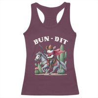 Funny Easter Day Western Racerback Tank Top Bun-dit Country Rabbit Cowboy Rodeo