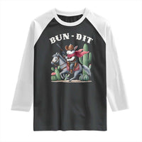 Funny Easter Day Western Raglan Shirt Bun-dit Country Rabbit Cowboy Rodeo
