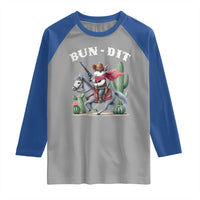 Funny Easter Day Western Raglan Shirt Bun-dit Country Rabbit Cowboy Rodeo
