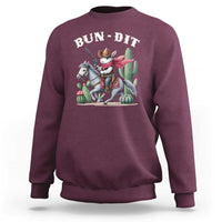 Funny Easter Day Western Sweatshirt Bun-dit Country Rabbit Cowboy Rodeo