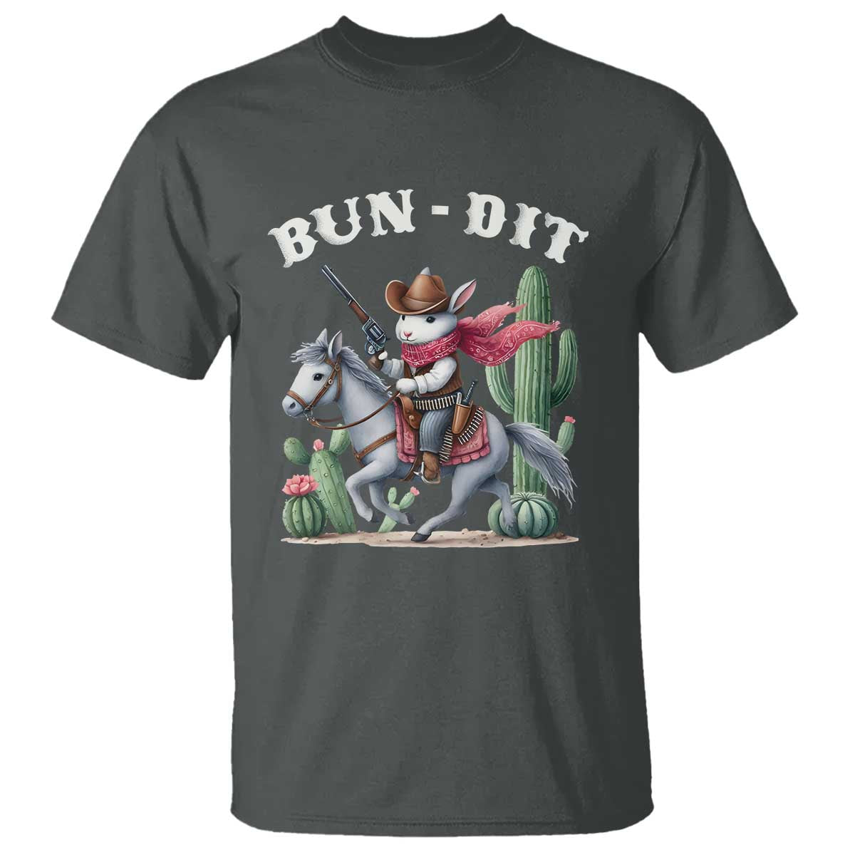 Funny Easter Day Western T Shirt Bun-dit Country Rabbit Cowboy Rodeo