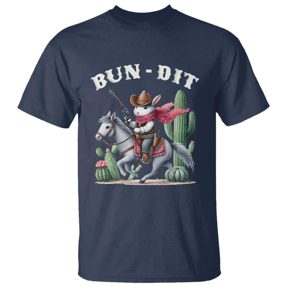 Funny Easter Day Western T Shirt Bun-dit Country Rabbit Cowboy Rodeo