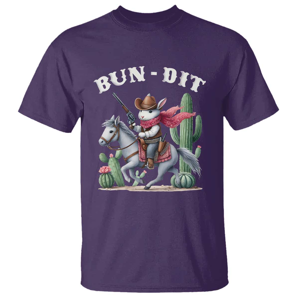 Funny Easter Day Western T Shirt Bun-dit Country Rabbit Cowboy Rodeo