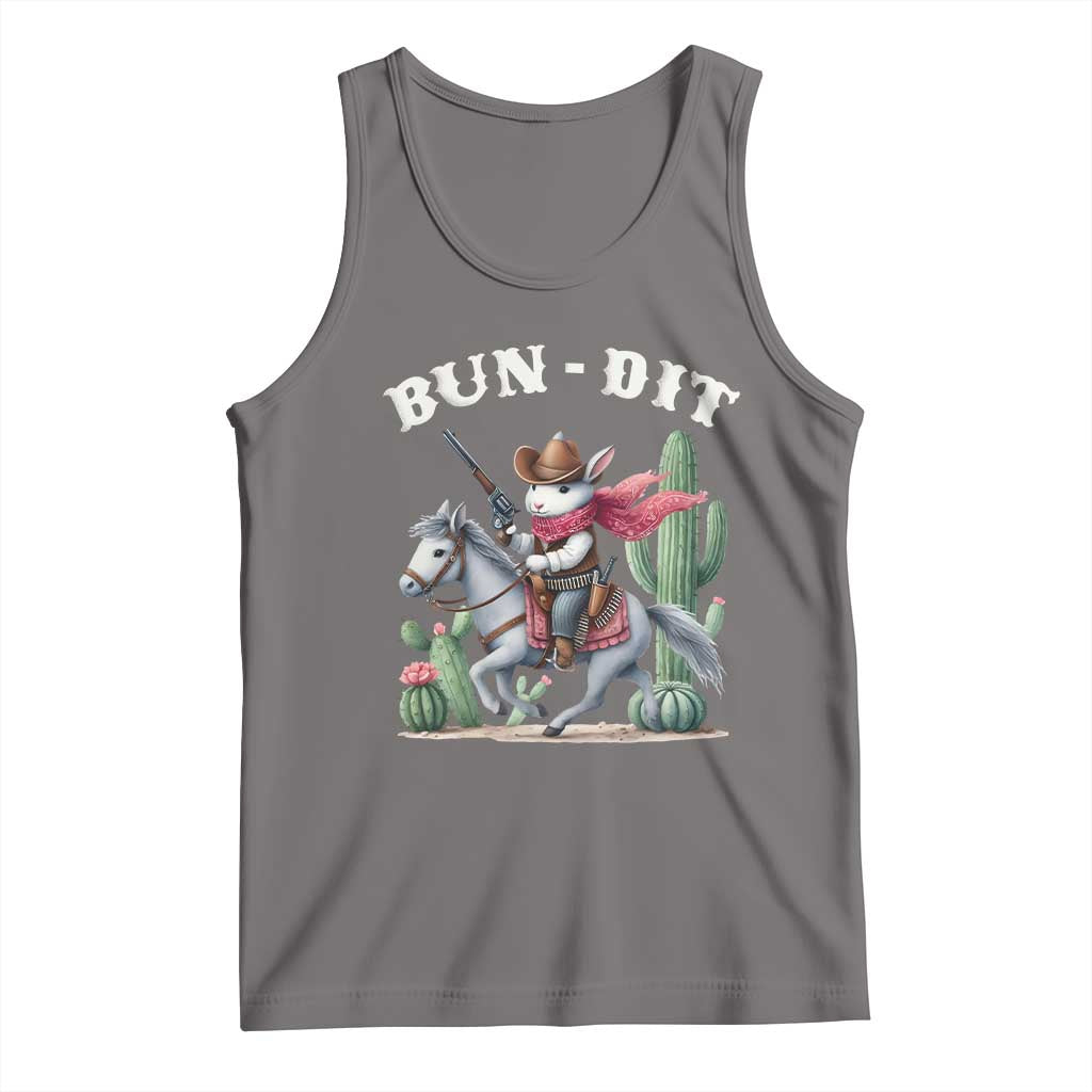 Funny Easter Day Western Tank Top Bun-dit Country Rabbit Cowboy Rodeo