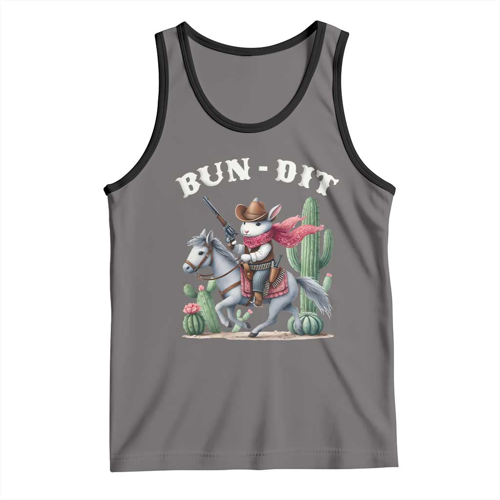 Funny Easter Day Western Tank Top Bun-dit Country Rabbit Cowboy Rodeo