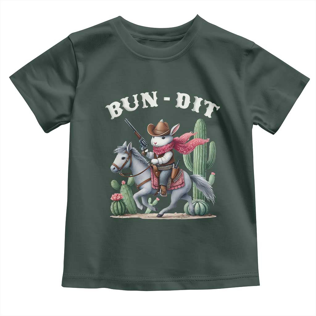 Funny Easter Day Western Toddler T Shirt Bun-dit Country Rabbit Cowboy Rodeo