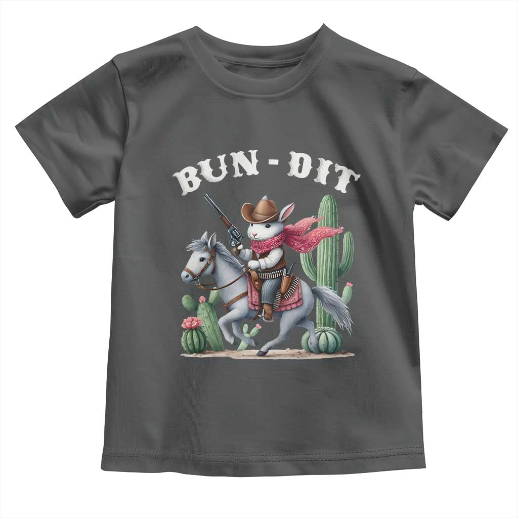 Funny Easter Day Western Toddler T Shirt Bun-dit Country Rabbit Cowboy Rodeo