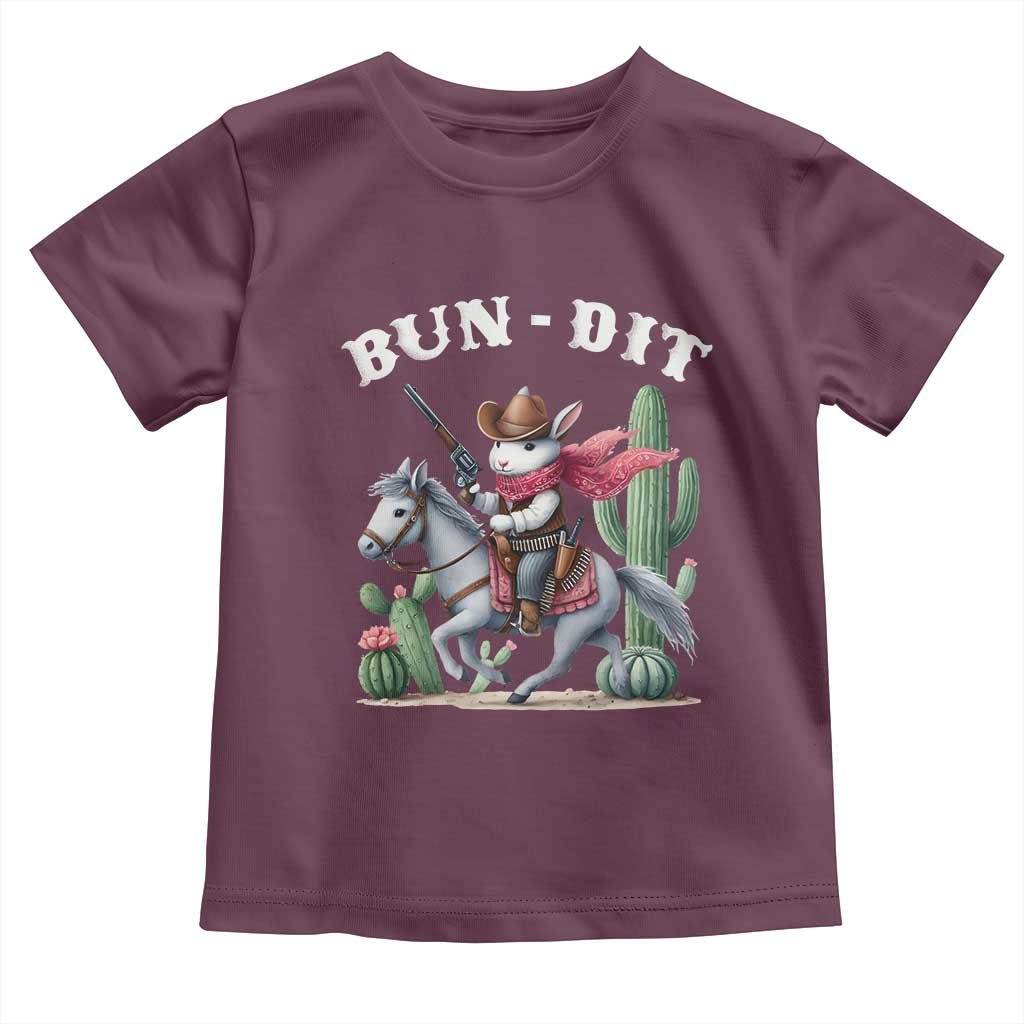 Funny Easter Day Western Toddler T Shirt Bun-dit Country Rabbit Cowboy Rodeo