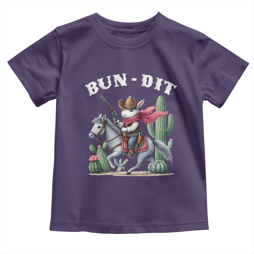 Funny Easter Day Western Toddler T Shirt Bun-dit Country Rabbit Cowboy Rodeo
