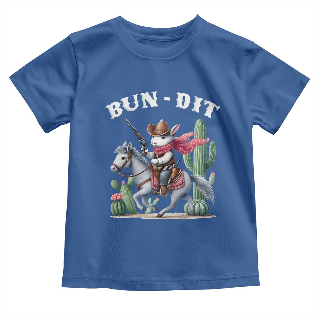 Funny Easter Day Western Toddler T Shirt Bun-dit Country Rabbit Cowboy Rodeo