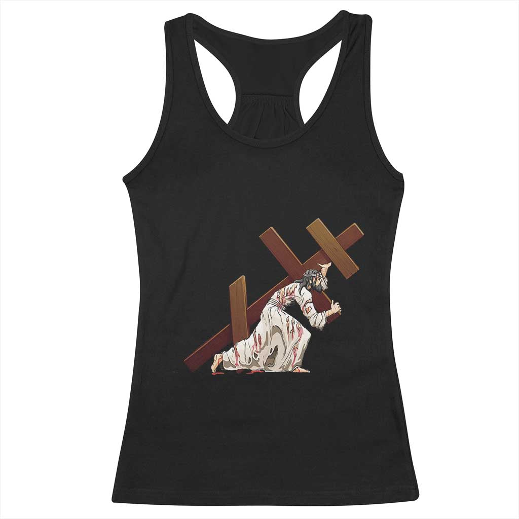 Orthodox Easter Jesius Is Carrying The Orthodox Cross Racerback Tank Top
