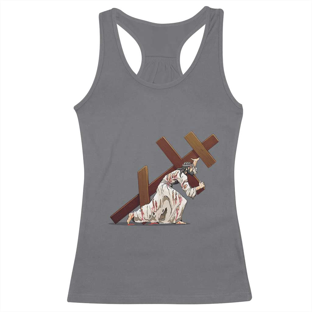 Orthodox Easter Jesius Is Carrying The Orthodox Cross Racerback Tank Top