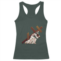 Orthodox Easter Jesius Is Carrying The Orthodox Cross Racerback Tank Top