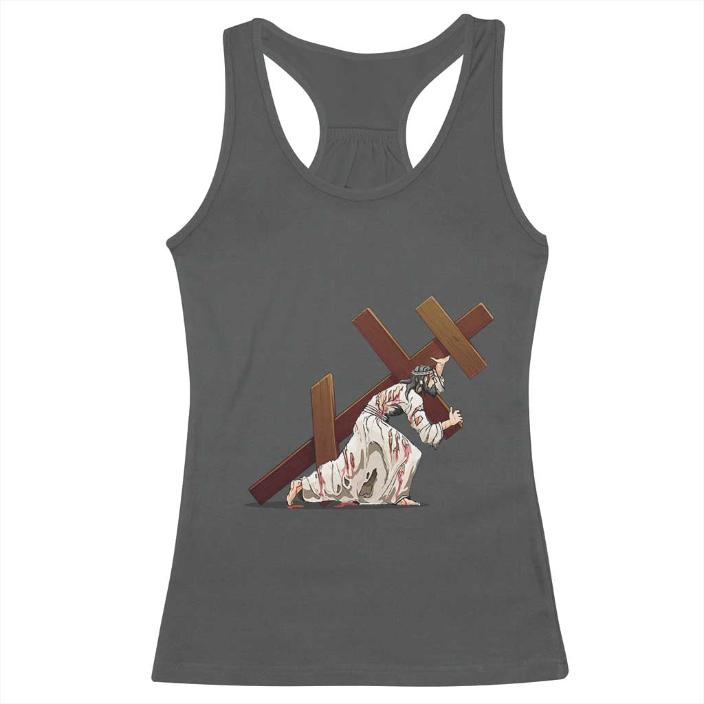 Orthodox Easter Jesius Is Carrying The Orthodox Cross Racerback Tank Top