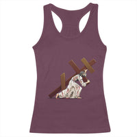 Orthodox Easter Jesius Is Carrying The Orthodox Cross Racerback Tank Top
